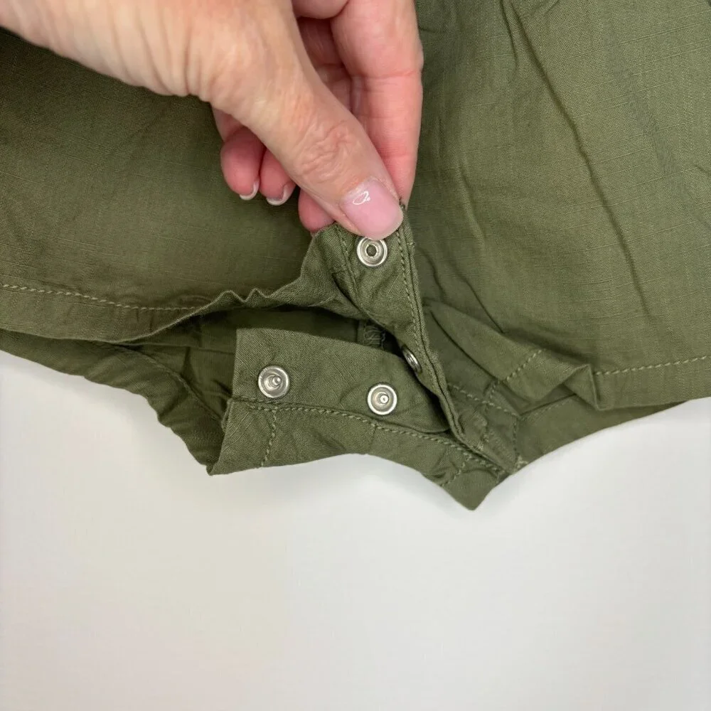 OLD NAVY NEW Short Romper Girls 3-6 Mths Green Sleeveless Pockets 2-17 lb 23-27